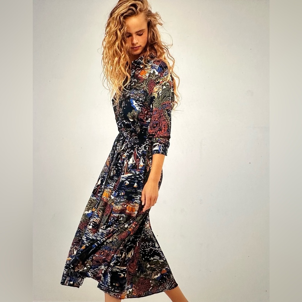 OYSHO dress with boat print
